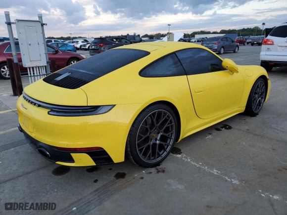 2021 Porsche 911 Carrera with VIN WP0AA2A93MS205400, listed as a Copart auction lot 74017334 with 0 mi miles and Non Repairable. Bid and sale history available at carsss.com. Image 3.