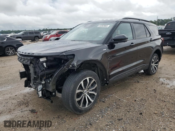2025 Ford Explorer ST-Line with VIN 1FMUK8KHXSGB31438, listed as a Copart auction lot 54352865 with 721 mi miles and Salvage Title. Bid and sale history available at carsss.com. Image 1.