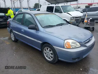 2003 Kia Rio with VIN KNADC125736223027, listed as a IAAI auction lot 41797538 with 25,611 mi miles. Bid and sale history available at carsss.com. Image 1.