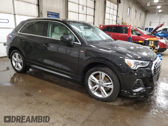 2020 Audi Q3 S line Prestige with VIN WA1FECF37L1009611, listed as a Copart auction lot 79943614 with 64,996 mi miles and Salvage Title. Bid and sale history available at carsss.com. Image 4.