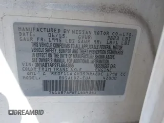 2015 Nissan Sentra SR with VIN 3N1AB7AP2FL664365, listed as a IAAI auction lot 41647863 with 85,719 mi miles and . Bid and sale history available at DreamBid. Image 9.