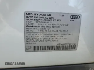 2022 Audi e-tron Chronos with VIN WA1VABGE1NB015127, listed as a Copart auction lot 59771023 with 12,716 mi miles. Bid and sale history available at carsss.com. Image 15.