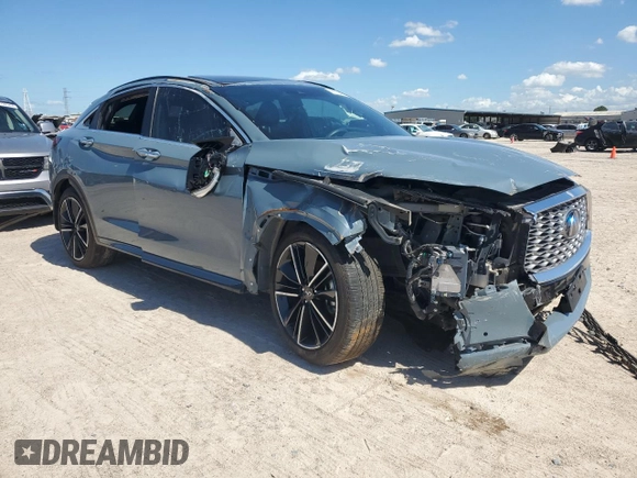 2022 Infiniti QX55 Sensory with VIN 3PCAJ5L38NF104572, listed as a Copart auction lot 60734894 with 23,736 mi miles and Salvage title. Bid and sale history available at DreamBid. Image 4.