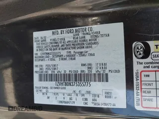 2007 Ford Mustang Deluxe with VIN 1ZVHT80N375355775, listed as a IAAI auction lot 41550537 with Not Provided miles. Bid and sale history available at carsss.com. Image 9.