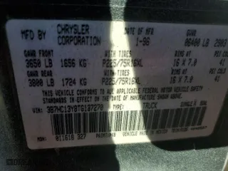 1996 Dodge Ram 1500 with VIN 3B7HC13Y8TG137270, listed as a Copart auction lot 42007315 with 239,802 mi miles and Salvage Title. Bid and sale history available at carsss.com. Image 14.