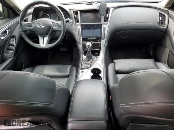2019 Infiniti Q50 3.0t Signature Edition with VIN JN1EV7AP6KM540642, listed as a Copart auction lot 64402524 with 43,677 mi miles and Salvage Title. Bid and sale history available at carsss.com. Image 8.