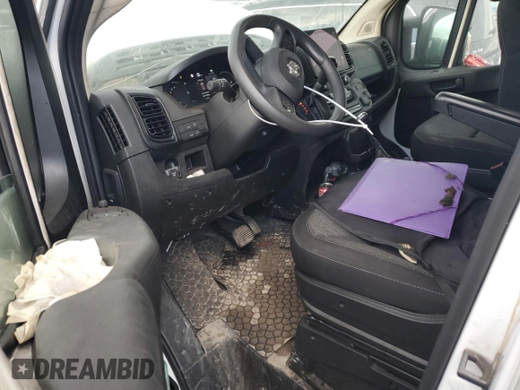 2023 Ram ProMaster Cargo with VIN 3C6MRVJGXPE544997, listed as a Copart auction lot 89184535 with 117,618 mi miles and Salvage Title. Bid and sale history available at DreamBid. Image 8.