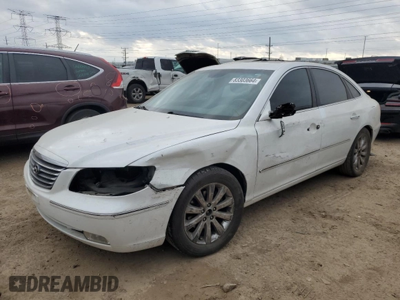 2009 Hyundai Azera Limited z VIN KMHFC46F69A387497, wystawiony jako Copart lot #83303664 z przebiegiem 115 815 mil mil oraz Szkoda całkowita • Salvage title. Historia ofert i sprzedaży dostępna na DreamBid. Obrazek 1.