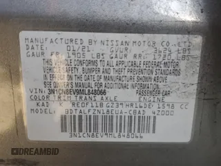2021 Nissan Versa SV with VIN 3N1CN8EV9ML848066, listed as a Copart auction lot 47996785 with 109,774 mi miles and Salvage Title. Bid and sale history available at carsss.com. Image 12.