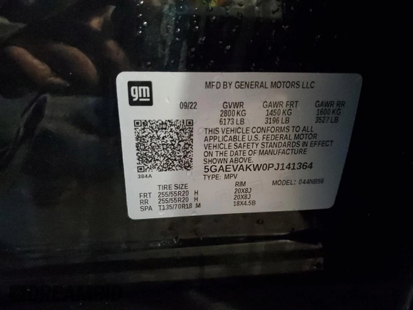 2023 Buick Enclave Essence with VIN 5GAEVAKW0PJ141364, listed as a Copart auction lot 84047794 with 21,433 mi miles and Salvage Title. Bid and sale history available at DreamBid. Image 13.