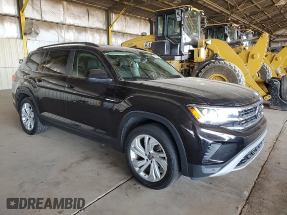 2021 Volkswagen Atlas SE with VIN 1V2WR2CA6MC596444, listed as a Copart auction lot 57615625 with 56,749 mi miles and Salvage title. Bid and sale history available at DreamBid. Image 4.