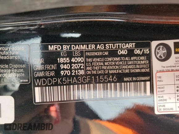 2016 Mercedes-Benz SLK 350 with VIN WDDPK5HA3GF115546, listed as a Copart auction lot 56627415 with 100,429 mi miles and Salvage title. Bid and sale history available at DreamBid. Image 12.