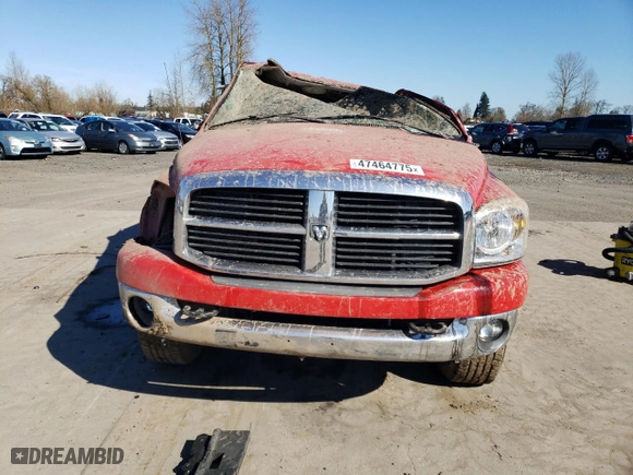 2007 Dodge Ram 2500 SLT with VIN 1D7KS28C37J564698, listed as a Copart auction lot 47464775 with 0 mi miles and Salvage Title. Bid and sale history available at carsss.com. Image 5.