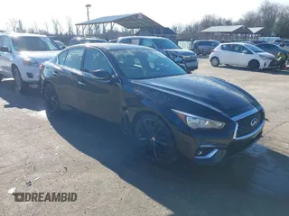 2018 Infiniti Q50 3.0t LUXE with VIN JN1EV7AP0JM351287, listed as a IAAI auction lot 41533708 with 82,549 mi miles. Bid and sale history available at carsss.com. Image 1.