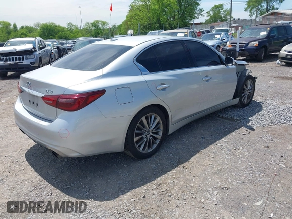 2018 Infiniti Q50 Luxe with VIN JN1EV7AP5JM353956, listed as a IAAI auction lot 42082832 with 95,160 mi miles and . Bid and sale history available at carsss.com. Image 4.
