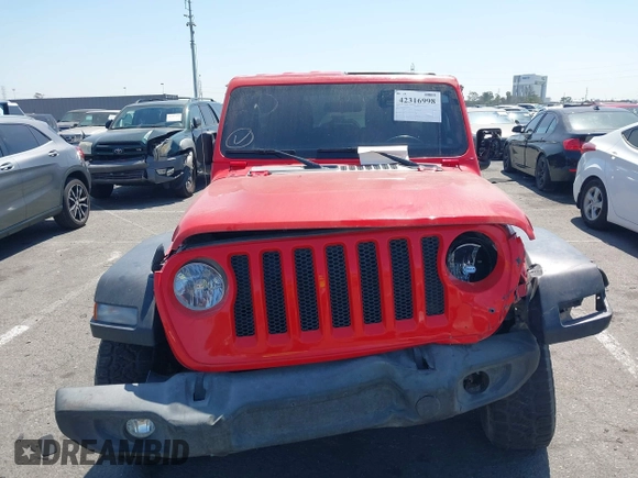 2020 Jeep Wrangler Unlimited Sport S with VIN 1C4HJXDN2LW279810, listed as a IAAI auction lot 42316998 with 106,667 mi miles and . Bid and sale history available at DreamBid. Image 11.