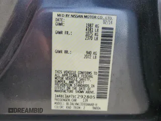 2014 Nissan Altima S с VIN 1N4BL3AP7EC292805, выставлен на аукционе Copart как лот 42700545 с пробегом 109 166 миль миль и Списание • Salvage title. История ставок и продаж доступна на DreamBid. Изображение 12.