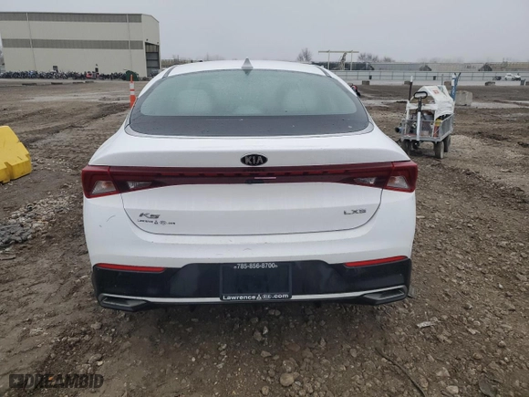 2021 Kia K5 LXS with VIN 5XXG14J20MG027917, listed as a Copart auction lot 82553094 with 56,176 mi miles and Salvage Title. Bid and sale history available at carsss.com. Image 6.