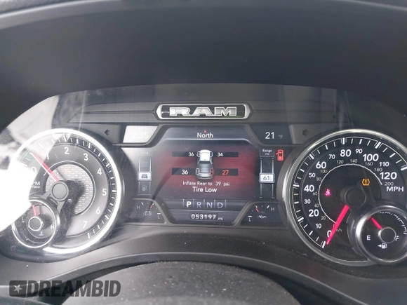 2019 Ram 1500 Big Horn/Lone Star with VIN 1C6RRFFG8KN889535, listed as a IAAI auction lot 41356868 with 53,197 mi miles. Bid and sale history available at carsss.com. Image 7.
