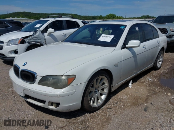 2006 BMW 7 Series 750i with VIN WBAHL83576DT03355, listed as a IAAI auction lot 42606906 with 186,494 mi miles and . Bid and sale history available at DreamBid. Image 2.