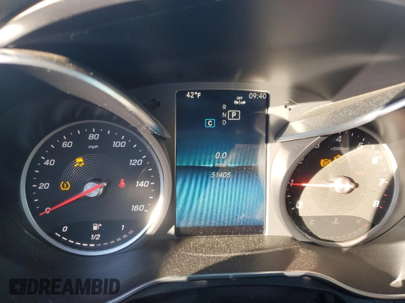 2019 Mercedes-Benz C 300 with VIN WDDWJ8EBXKF834833, listed as a Copart auction lot 80119834 with 51,405 mi miles and Salvage Title. Bid and sale history available at DreamBid. Image 9.