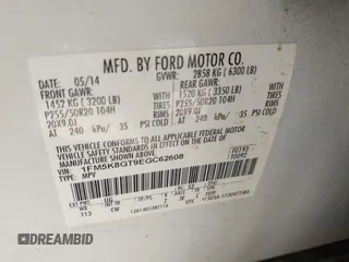 2014 Ford Explorer Sport с VIN 1FM5K8GT9EGC62608, выставлен на аукционе IAAI как лот 42694771 с пробегом 175 559 миль миль и . История ставок и продаж доступна на DreamBid. Изображение 9.