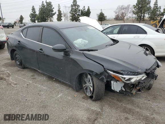 2020 Nissan Sentra SV with VIN 3N1AB8CV2LY220192, listed as a Copart auction lot 55653145 with 37,621 mi miles and Salvage Title. Bid and sale history available at carsss.com. Image 4.