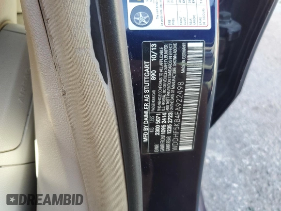 2014 Mercedes-Benz E 350 Sport with VIN WDDHF5KB4EA922498, listed as a Copart auction lot 61573685 with 115,773 mi miles and Clean title. Bid and sale history available at DreamBid. Image 12.