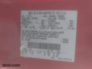 2004 Ford Ranger XL with VIN 1FTYR10D44PA46896, listed as a IAAI auction lot 41988413 with 175,033 mi miles. Bid and sale history available at carsss.com. Image 9.