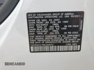 2021 Volkswagen Atlas SEL Premium z VIN 1V2TE2CA1MC220572, wystawiony jako Copart lot #61960534 z przebiegiem 35 929 mil mil oraz Szkoda całkowita • Salvage title. Historia ofert i sprzedaży dostępna na DreamBid. Obrazek 13.