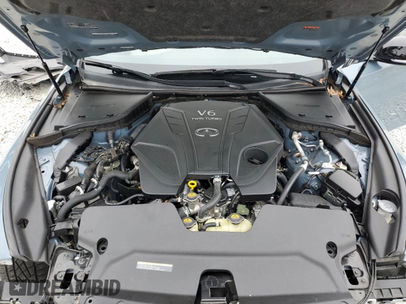 2021 Infiniti Q50 Red Sport 400 with VIN JN1FV7DPXMM850635, listed as a Copart auction lot 88910655 with 29,237 mi miles and Salvage Title. Bid and sale history available at DreamBid. Image 11.