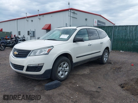 2014 Chevrolet Traverse LS z VIN 1GNKRFED8EJ232688, wystawiony jako IAAI lot #39786590 z przebiegiem 133 418 mil mil oraz . Historia ofert i sprzedaży dostępna na DreamBid. Obrazek 2.