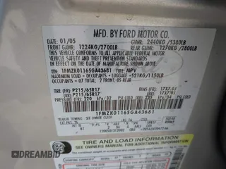 2005 Ford Freestyle SE с VIN 1FMZK01165GA43681, выставлен на аукционе IAAI как лот 42241497 с пробегом 155 999 миль миль и . История ставок и продаж доступна на DreamBid. Изображение 9.