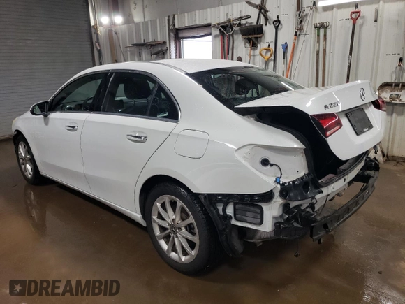 2020 Mercedes-Benz A 220 with VIN WDD3G4FB9LW038522, listed as a Copart auction lot 43307274 with 27,161 mi miles and Salvage Title. Bid and sale history available at DreamBid. Image 2.