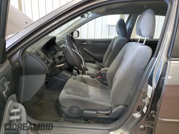 2005 Honda Civic LX with VIN 2HGES16545H504239, listed as a Copart auction lot 53950195 with 183,814 mi miles and Salvage Title. Bid and sale history available at DreamBid. Image 7.