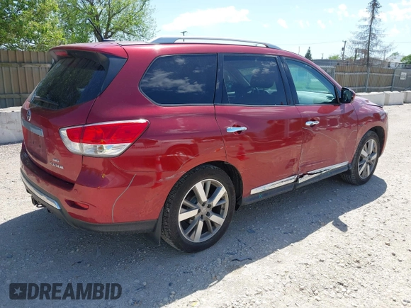 2015 Nissan Pathfinder Platinum z VIN 5N1AR2MM1FC707940, wystawiony jako IAAI lot #42281066 z przebiegiem 109 392 mil mil oraz . Historia ofert i sprzedaży dostępna na DreamBid. Obrazek 4.