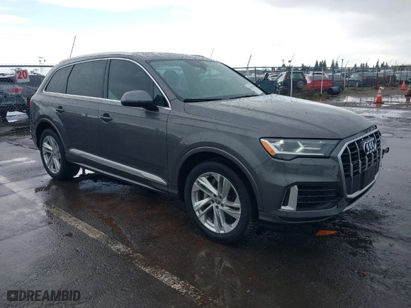 2020 Audi Q7 Premium with VIN WA1AXAF77LD003544, listed as a IAAI auction lot 41819088 with 52,637 mi miles. Bid and sale history available at carsss.com. Image 1.