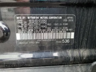 2018 Mitsubishi Eclipse Cross SE z VIN JA4AT5AAXJZ051013, wystawiony jako Copart lot #62738635 z przebiegiem 106 326 mil mil oraz Szkoda całkowita • Salvage title. Historia ofert i sprzedaży dostępna na DreamBid. Obrazek 14.