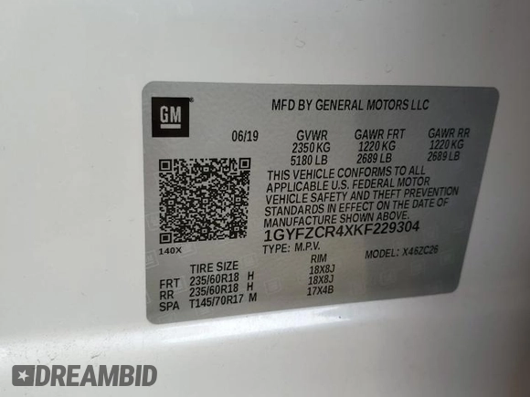 2019 Cadillac XT4 FWD Premium Luxury с VIN 1GYFZCR4XKF229304, выставлен на аукционе Copart как лот 62272325 с пробегом 26 322 миль миль и Списание • Salvage title. История ставок и продаж доступна на DreamBid. Изображение 12.