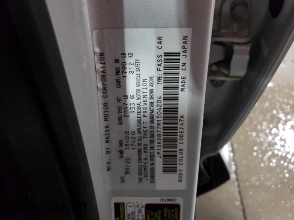 2021 Mazda CX-3 Sport with VIN JM1DKDB77M1504204, listed as a Copart auction lot 79052604 with 63,293 mi miles and Salvage Title. Bid and sale history available at carsss.com. Image 15.