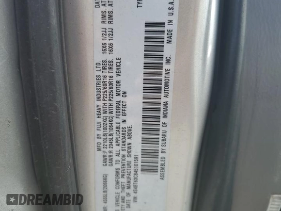 2004 Subaru Baja Turbo с VIN 4S4BT63C845101591, выставлен на аукционе Copart как лот 60572815 с пробегом 189 178 миль миль и Списание • Salvage title. История ставок и продаж доступна на DreamBid. Изображение 12.
