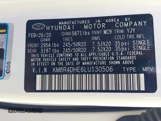 2020 Hyundai Palisade SEL with VIN KM8R4DHE6LU130506, listed as a IAAI auction lot 42442159 with 49,677 mi miles and . Bid and sale history available at DreamBid. Image 9.