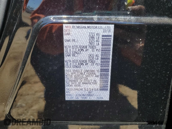 2019 Infiniti QX60 Pure с VIN 5N1DL0MN2KC525458, выставлен на аукционе Copart как лот 50587535 с пробегом 93 932 миль миль и Списание • Salvage title. История ставок и продаж доступна на DreamBid. Изображение 15.
