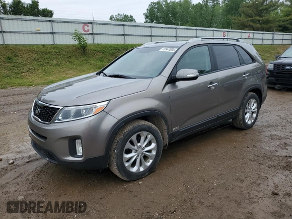 2015 Kia Sorento EX with VIN 5XYKUDA79FG624656, listed as a Copart auction lot 59947005 with 124,509 mi miles and Clean title. Bid and sale history available at DreamBid. Image 1.