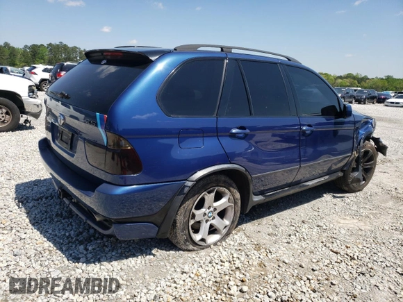 2005 BMW X5 4.8is with VIN 5UXFA93565LE83388, listed as a Copart auction lot 52412585 with 162,200 mi miles and Salvage Title. Bid and sale history available at carsss.com. Image 3.