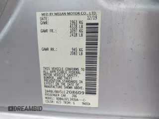 2020 Nissan Altima S z VIN 1N4BL4BV5LC208609, wystawiony jako IAAI lot #41894171 z przebiegiem 88 658 mil mil oraz . Historia ofert i sprzedaży dostępna na DreamBid. Obrazek 9.