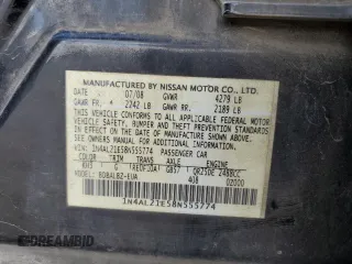 2008 Nissan Altima 2.5 with VIN 1N4AL21E58N555774, listed as a Copart auction lot 48952765 with 306,982 mi miles and Salvage Title. Bid and sale history available at carsss.com. Image 13.