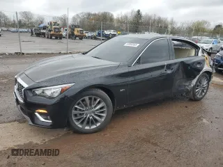 2020 Infiniti Q50 with VIN JN1EV7AR3LM252421, listed as a Copart auction lot 52086965 with 37,087 mi miles and Salvage Title. Bid and sale history available at DreamBid. Image 1.