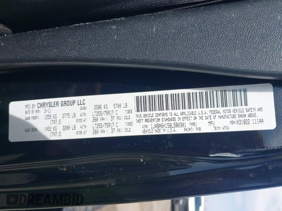 2011 Jeep Wrangler Unlimited Rubicon with VIN 1J4BA6H15BL580301, listed as a IAAI auction lot 42673014 with Not provided miles and . Bid and sale history available at DreamBid. Image 9.