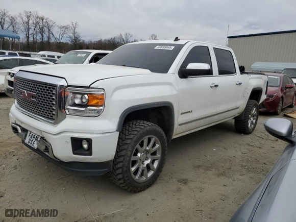 2014 GMC Sierra 1500 Denali with VIN 3GTU2WEJ0EG509007, listed as a Copart auction lot 46838645 with 114,548 mi miles and Salvage Title. Bid and sale history available at carsss.com. Image 1.